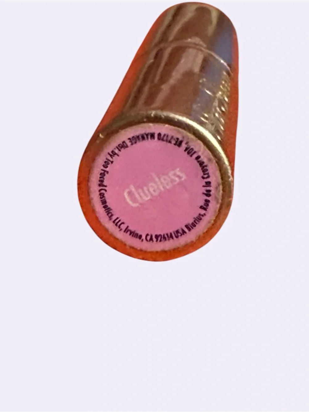 TOO FACED LIMITED EDITION in CLUELESS- Shimmer Cream Lipstick - Gold Case